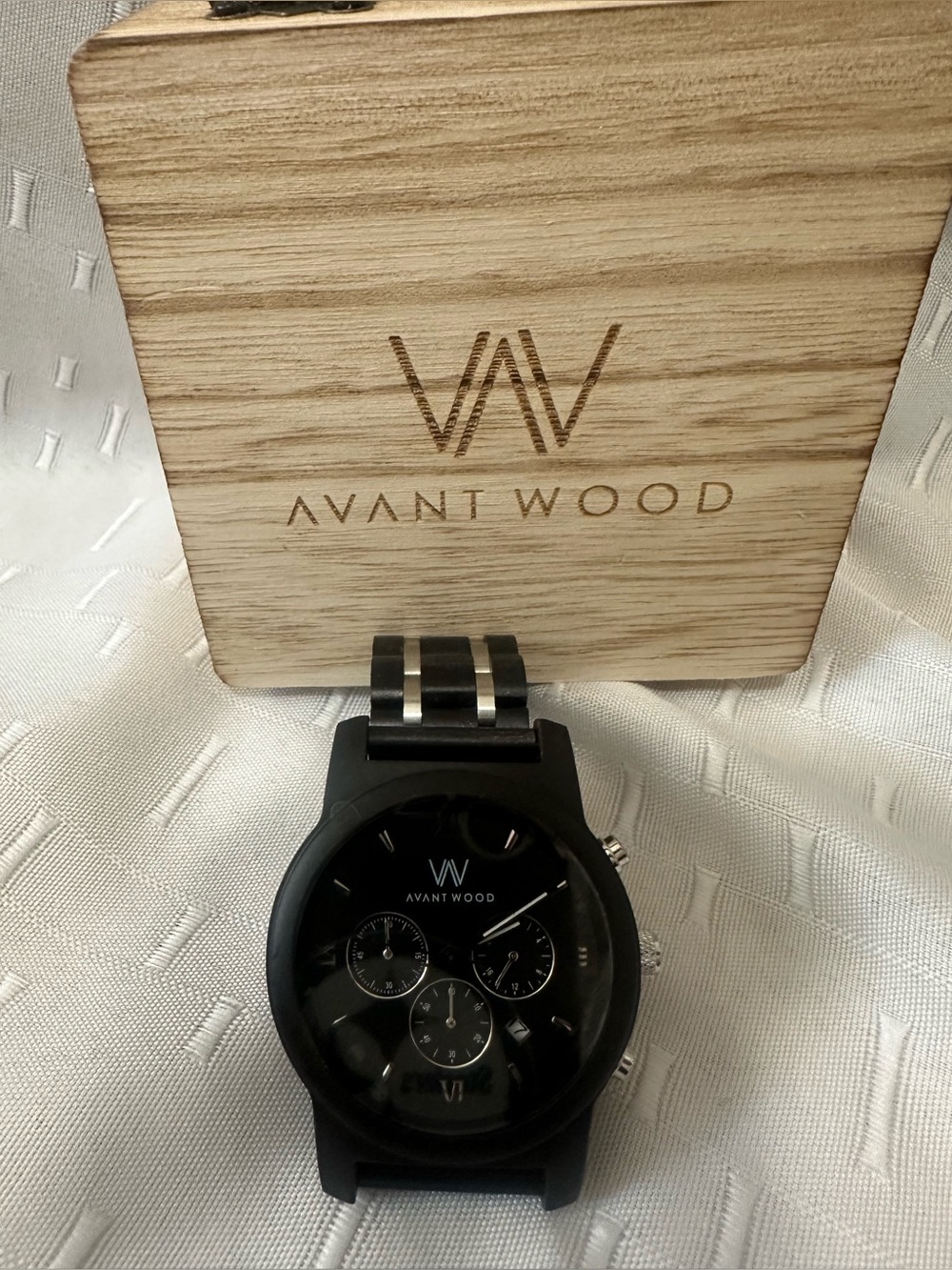 AVANTWOOD Chrono-S Ivory Black Watch - Picture 3 of 7